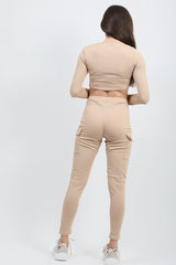 Ribbed Crop Top & Pocket Trouser Co-ord
