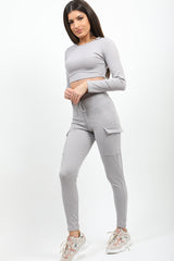 Ribbed Crop Top & Pocket Trouser Co-ord