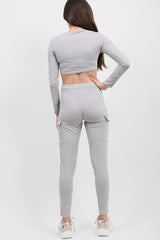 Ribbed Crop Top & Pocket Trouser Co-ord