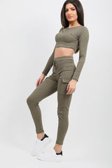 Ribbed Crop Top & Pocket Trouser Co-ord