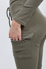 Ribbed Crop Top & Pocket Trouser Co-ord