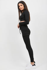 Ribbed Crop Top & Pocket Trouser Co-ord