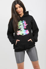 Sudadera con capucha gráfica distorsionada