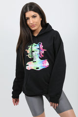 Sudadera con capucha gráfica distorsionada