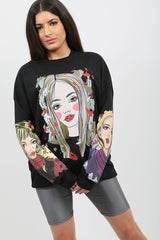 Girl Face Graphic Sweatshirt Pulloper