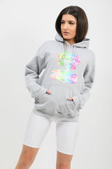 Sudadera con capucha gráfica distorsionada