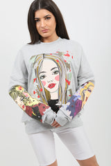 Girl Face Graphic Sweatshirt Pulloper