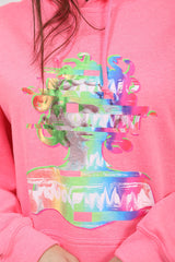 Sudadera con capucha gráfica distorsionada