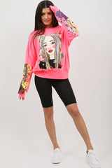 Girl Face Graphic Sweatshirt Pulloper
