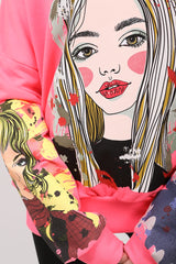 Girl Face Graphic Sweatshirt Pulloper