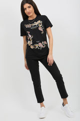 Paisley grafisch bonjour t-shirt