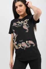 Paisley grafisch bonjour t-shirt