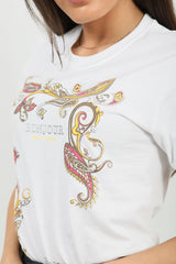 Paisley grafisch bonjour t-shirt
