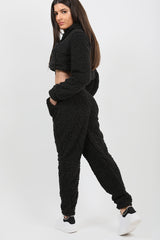 Teddy Bear Zip Up Cropped Hoodie