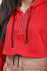 Zip Up Cropped Hoodie