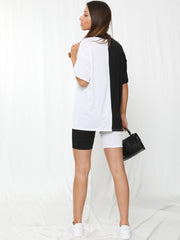 50/50 Ribbed Oversized T-Shirt & Shorts Co-ord