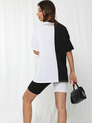 50/50 Ribbed Oversized T-Shirt & Shorts Co-ord