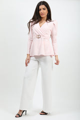 Double Ring Wrap Front Belted Top