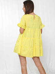 Frill Detail Tiered Smock Dress
