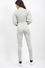 Ribbed Balloon Sleeve Top & Trouser Co-ord