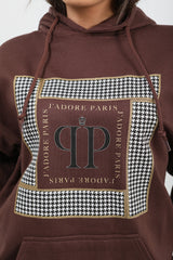 J'Adore Paris Print Fleeced Hoodie