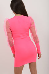 Visnet mouw bodycon jurk