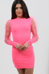 Visnet mouw bodycon jurk