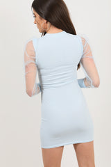 Visnet mouw bodycon jurk