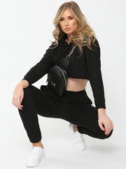 Hooded Crop Top & Trouser Loungewear Co-ord