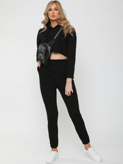 Hooded Crop Top & Trouser Loungewear Co-ord