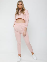 Hooded Crop Top & Trouser Loungewear Co-ord