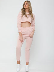 Hooded Crop Top & Trouser Loungewear Co-ord