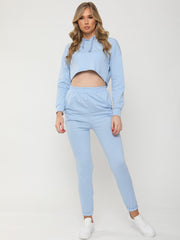 Hooded Crop Top & Trouser Loungewear Co-ord