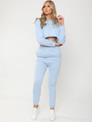 Hooded Crop Top & Trouser Loungewear Co-ord