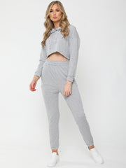 Hooded Crop Top & Trouser Loungewear Co-ord