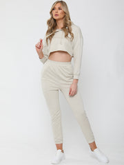 Hooded Crop Top & Trouser Loungewear Co-ord