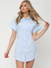 Vestido de camisa con botones de estampado de eslogan queen