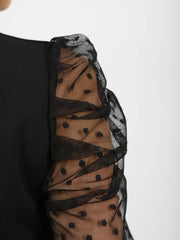 Polka Dot Belted Frill Layered Dress