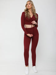 Rundted Crop Top & Legging Rippes Co-ordte