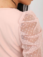 Polka Dot Belted Frill Layered Dress