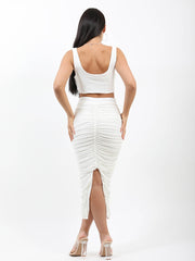 Slinky Bralet & Ruched Skirt Co-ord