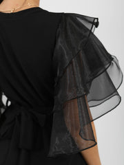 Rüschen Organza -Hülle Doppelring Gürtelt oben