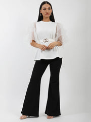 Rüschen Organza -Hülle Doppelring Gürtelt oben