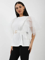 Rüschen Organza -Hülle Doppelring Gürtelt oben