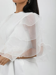 Rüschen Organza -Hülle Doppelring Gürtelt oben