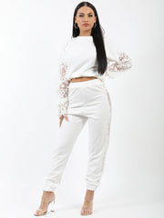 Bloemen kanten mouw en paneel detailcoördin