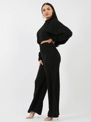 Teddy Crop Top & Hosen-Co-ordte