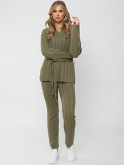 Top e inferior de punto de punto acanalado