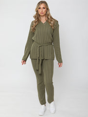 Top e inferior de punto de punto acanalado