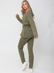 Top e inferior de punto de punto acanalado